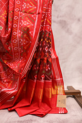 Red Rajkot Patola Silk Saree - SRRRPSS212