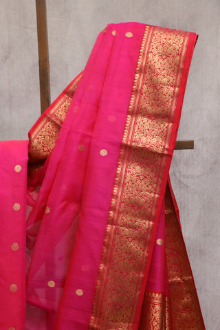 Magenta Chanderi Silk Saree-SRMCSS106