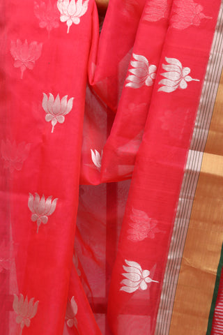 Rose Pink Chanderi Silk Saree-SRRPCSS103