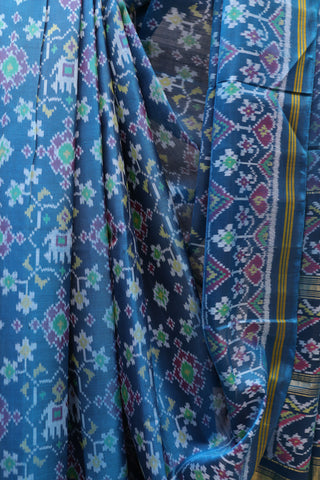 Teal Blue Rajkot Patola Silk Saree - SRTBRPSS201