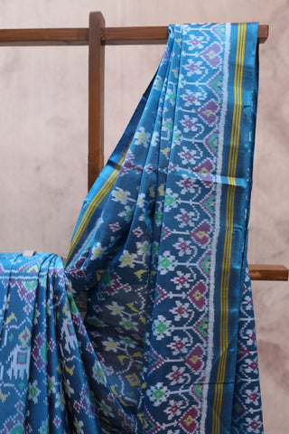 Teal Blue Rajkot Patola Silk Saree - SRTBRPSS201