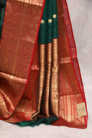 Green Chanderi Silk Saree-SRGCSS110