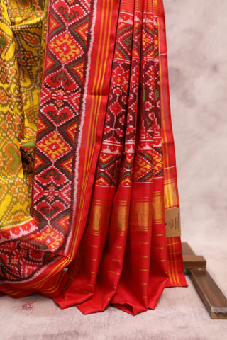 Yellow Rajkot Patola Silk Saree - SRYRPSS196