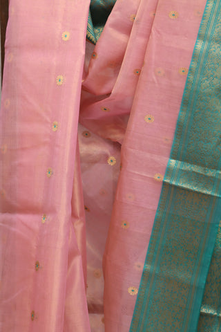 Peach Chanderi Tissue Silk Saree-SRPCTSS130