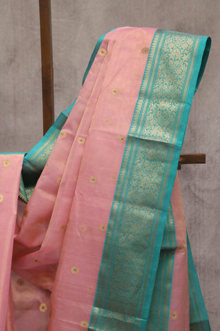 Peach Chanderi Tissue Silk Saree-SRPCTSS130