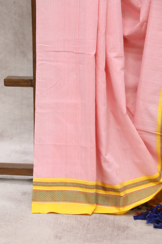 Pink Cotton Ilkal Saree with Gayatri Bordar -SRPCIS360