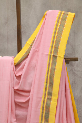 Pink Cotton Ilkal Saree with Gayatri Bordar -SRPCIS360