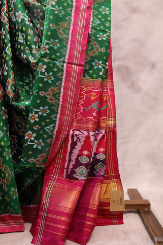 Dark Green Rajkot Patola Silk Saree - SRDGRPSS198