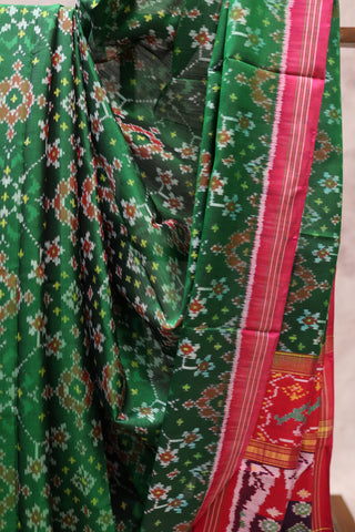 Dark Green Rajkot Patola Silk Saree - SRDGRPSS198