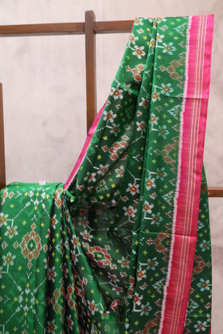 Dark Green Rajkot Patola Silk Saree - SRDGRPSS198