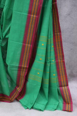 Green Kanchi Cotton Saree-SRGKCS93EX