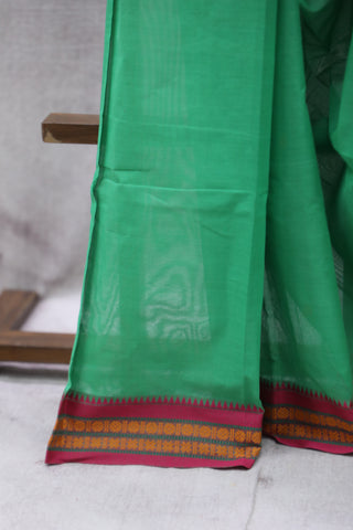 Green Kanchi Cotton Saree-SRGKCS93EX