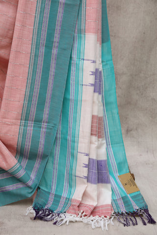 Pink Cotton Ilkal Saree with Gayatri Bordar -SRPCIS362