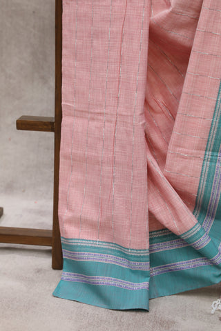 Pink Cotton Ilkal Saree with Gayatri Bordar -SRPCIS362