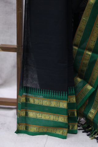 Black Kanchi Cotton Saree-SRRLGKCS53EX