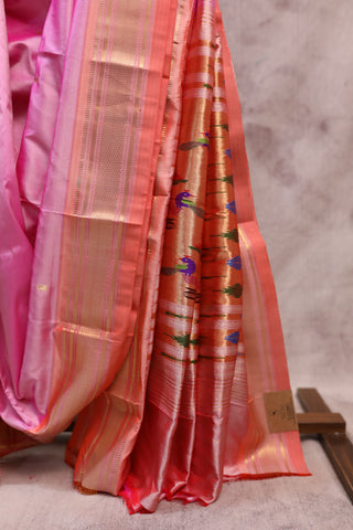 Pink Silk Paithani Saree - SRPSPS386