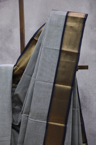 Dark Grey Kanchi Cotton Saree-SRSDGKCS105EX