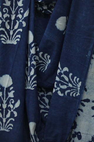 Indigo HBP Cotton Saree - SRICS1762