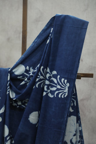 Indigo HBP Cotton Saree - SRICS1762