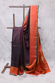 Coffee Brown Kanjeevaram Silk Saree-SRCBKSS244