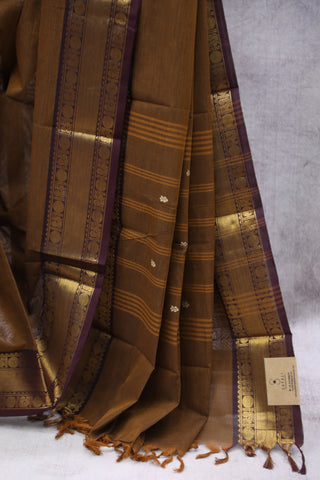 Brown  Kanchi Cotton Saree - SRSPKCS110EX