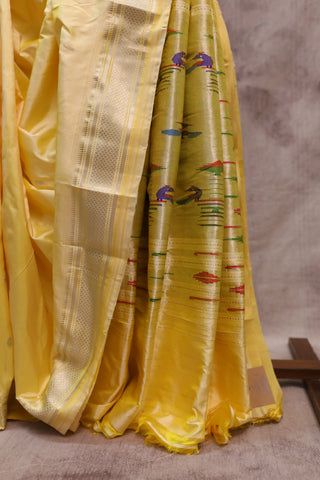 Yellow Silk Paithani Saree - SRYSPS375