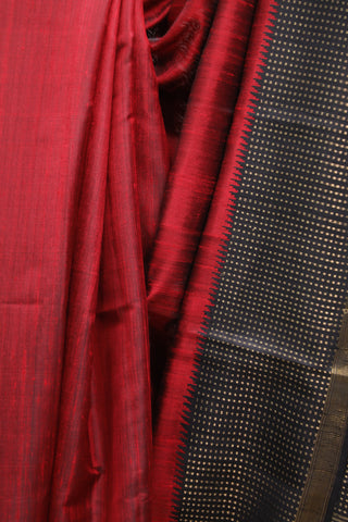 Red Raw Silk Saree - SRRRSS487