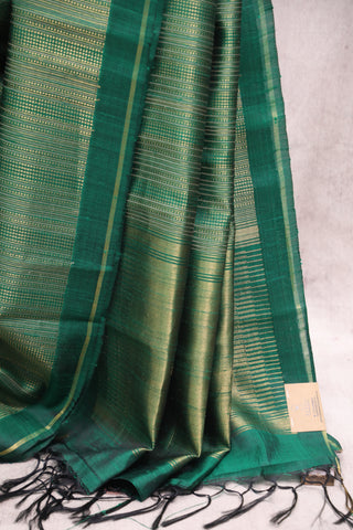 Green Raw Silk Saree - SRGRSS508