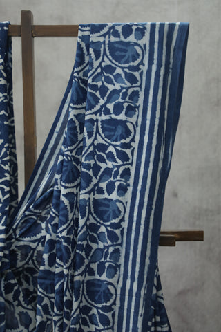 Indigo HBP Cotton Saree - SRICS1808