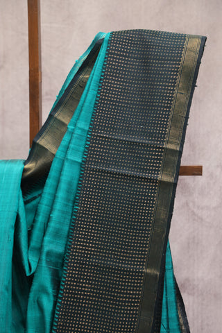 Teal Blue Raw Silk Saree - SRTBRSS488