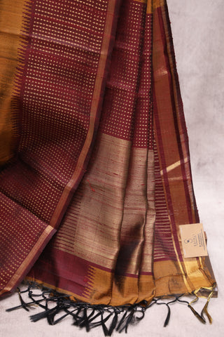 Mustard Yellow Raw Silk Saree - SRMYRSS489