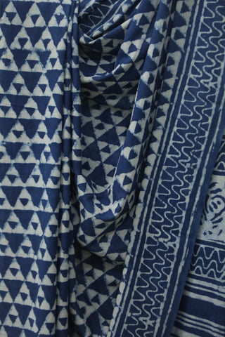 Indigo HBP Cotton Saree - SRICS1807