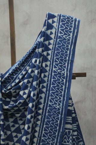 Indigo HBP Cotton Saree - SRICS1807