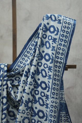 Indigo HBP Cotton Saree - SRICS1804