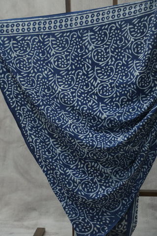 Indigo HBP Cotton Saree - SRICS1804