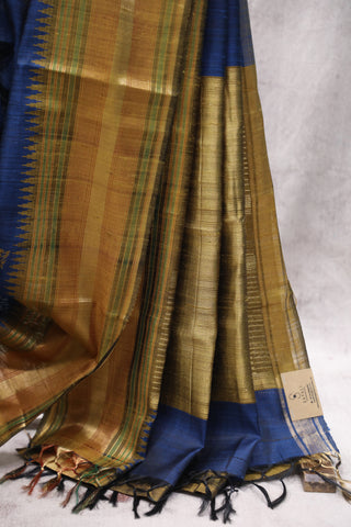 Royal Blue Raw Silk Saree - SRRBRSS510