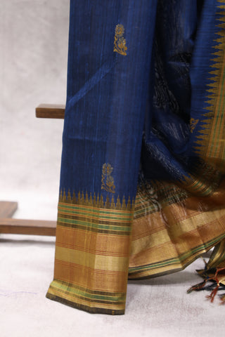 Royal Blue Raw Silk Saree - SRRBRSS510