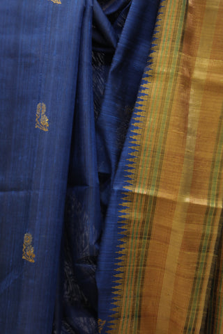 Royal Blue Raw Silk Saree - SRRBRSS510