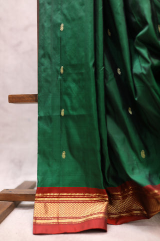 Green Silk Paithani Saree - SRGSPS377