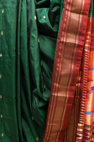 Green Silk Paithani Saree - SRGSPS377