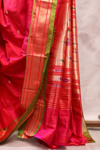 Pink Silk Paithani Saree - SRPSPS378