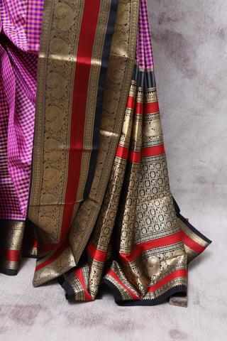 Pink-Purple Kanjeevaram Silk Saree-SRPPKSS225