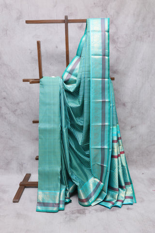 Green-Yellow Kanjeevaram Silk Saree-SRGYKSS226