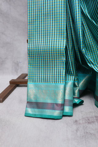 Green-Yellow Kanjeevaram Silk Saree-SRGYKSS226