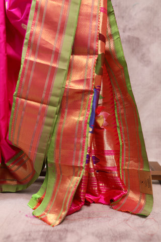 Pink Silk Paithani Saree - SRPSPS370