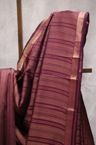 Wine Raw Silk Saree - SRWRSS502