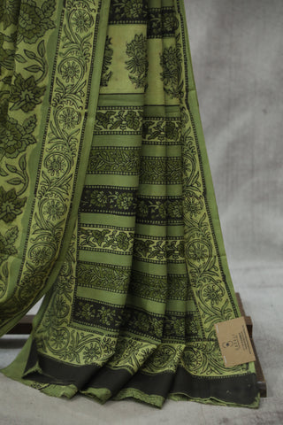 Green HBP Cotton Saree - SRGCS1777