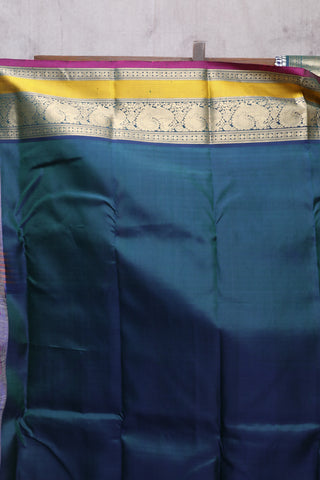 Blue-White Kanjeevaram Silk Saree-SRBWKSS223