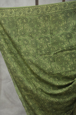 Green HBP Cotton Saree - SRGCS1777