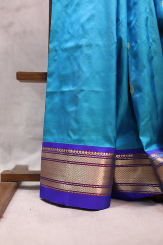 Blue Silk Paithani Saree - SRBSPS368